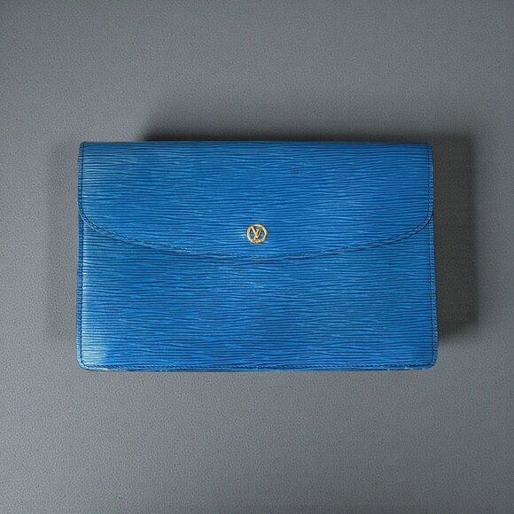 Louis Vuitton Handbags - Louis Vuitton Blue Epi Montaigne 27 Clutch